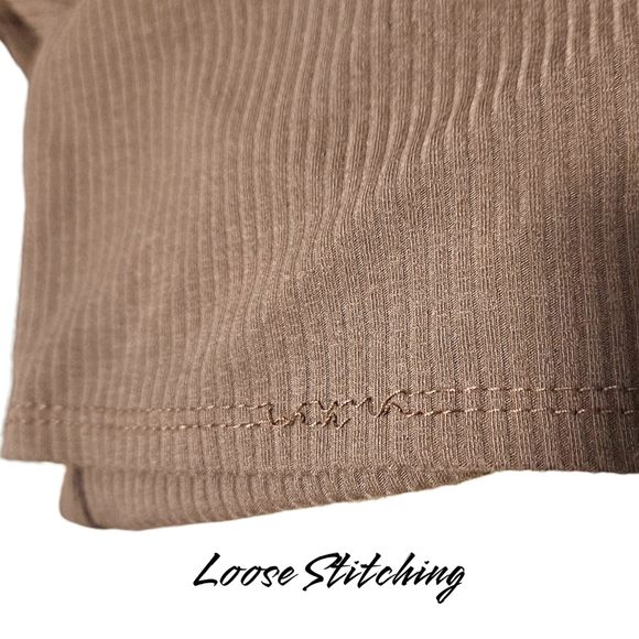 Y2K Ribbed Long Sleeve Top Chest Cutout Brown M Stretchy Fitted Baddie 2000s - Picture 10 of 11
